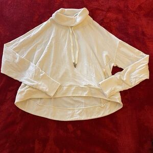 Sweaty Betty Cream Drawstring Cropped Sweatshirt